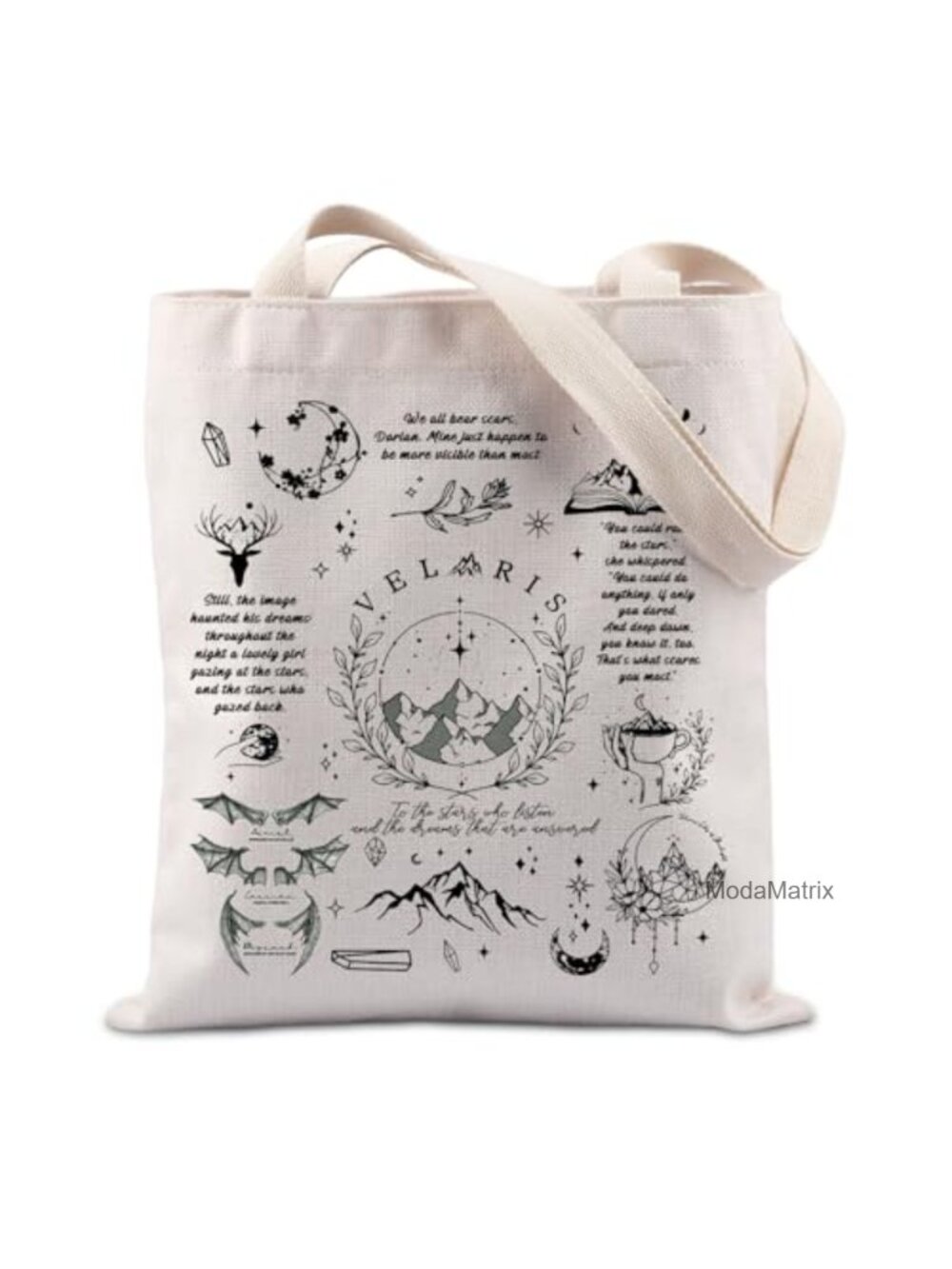 Canvas Tote Bag ACOTAR Inspired City of Starlight Large Shoulder Bag